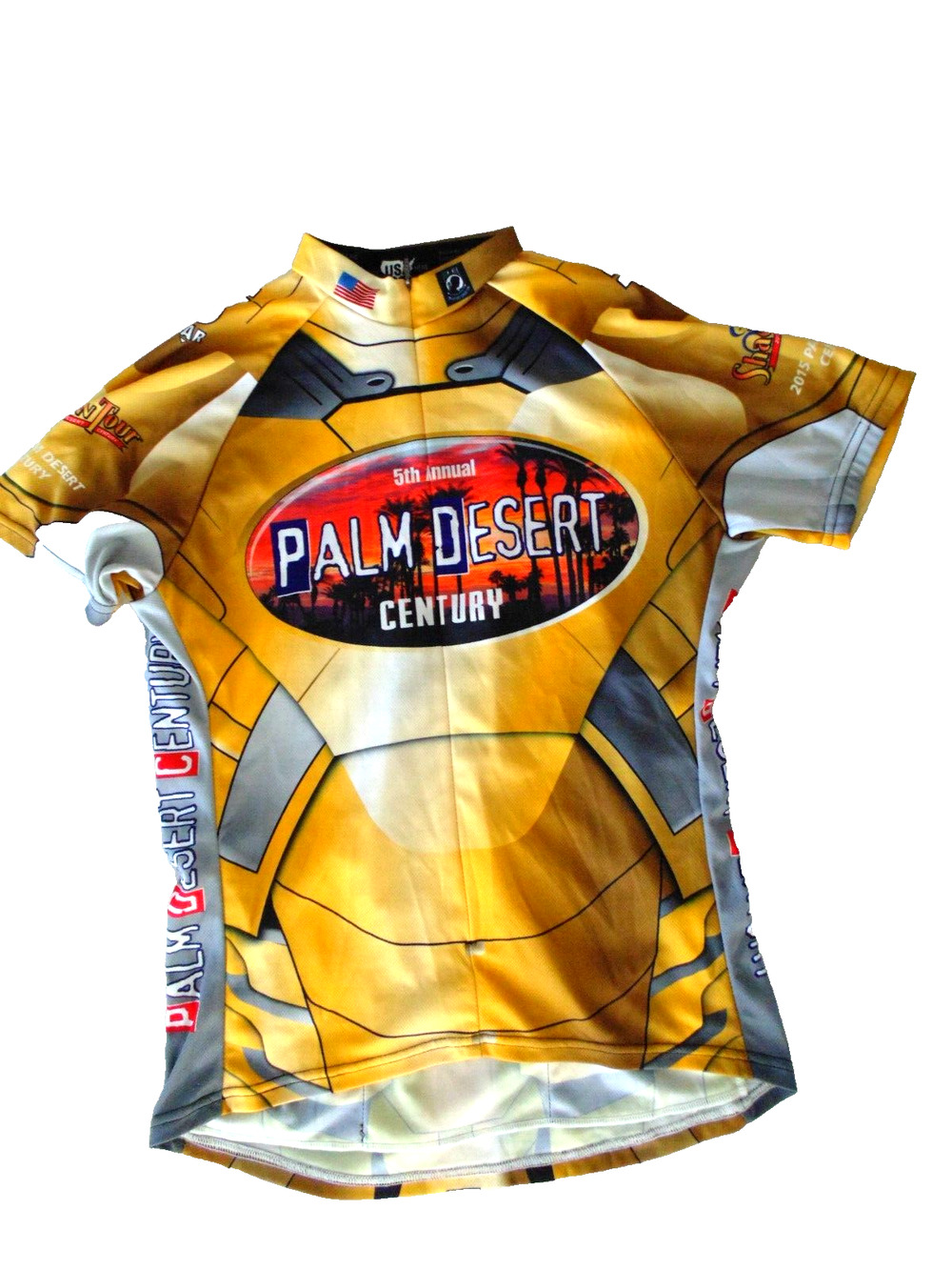 Voler Womens L Cycling Jersey Palm Desert Century Shadow Tour 3/4 Zip USA 2015